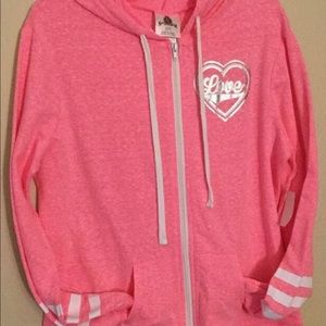 Junior Zip up hoodie size XL pink